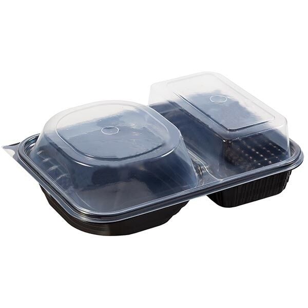 İki Bölmeli Kapaklı Hamburger Kabı