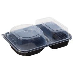 İki Bölmeli Kapaklı Hamburger Kabı