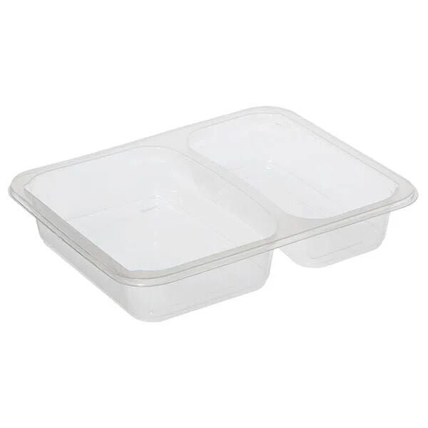 İki Bölmeli Film Yapıştırmalı Şeffaf Gıda Kabı