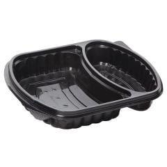 2 Bölmeli Sıcağa Dayanıklı Gıda Kabı (Mikrodalgaya Uygun) Koli - 200 Adet