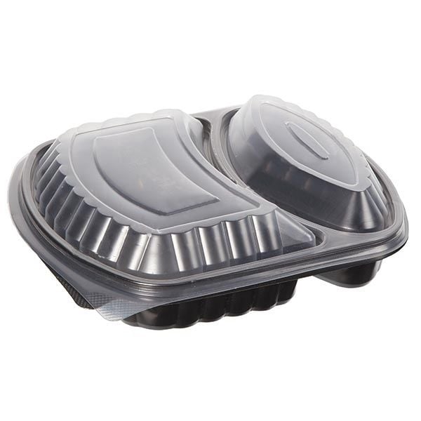 2 Bölmeli Sıcağa Dayanıklı Gıda Kabı (Mikrodalgaya Uygun) Koli - 200 Adet