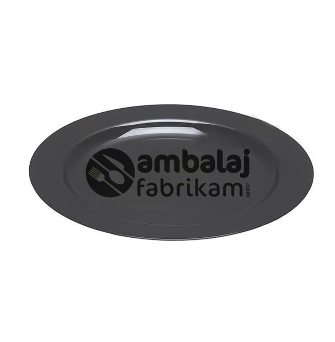 23 cm Plastik Siyah Tabak Paket - 30 Adet