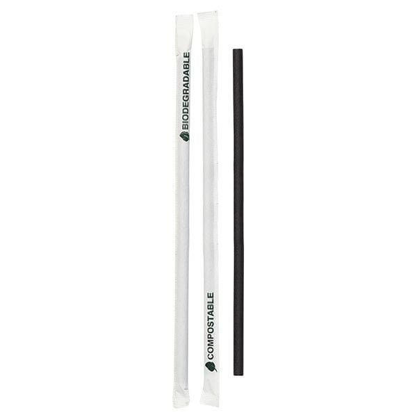 Siyah Kağıt Pipet Kağıt Sargılı 6 x 197 mm Paket - 100 Adet