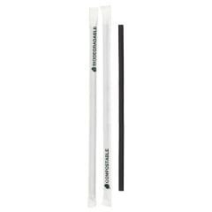 Siyah Kağıt Pipet Kağıt Sargılı 6 x 197 mm Paket - 100 Adet