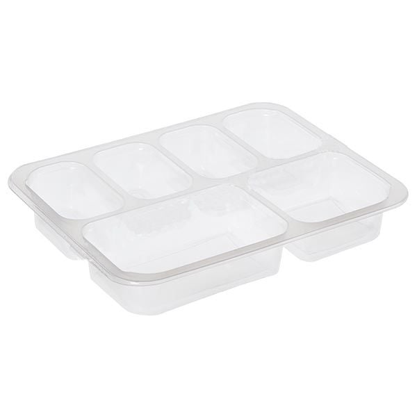 Altı Bölmeli Film Yapıştırmalı Şeffaf Gıda Kabı