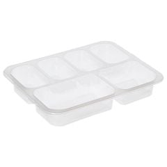 Altı Bölmeli Film Yapıştırmalı Şeffaf Gıda Kabı