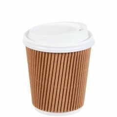 8 oz Kraft Ripple Karton Bardak Koli - 500 Adet