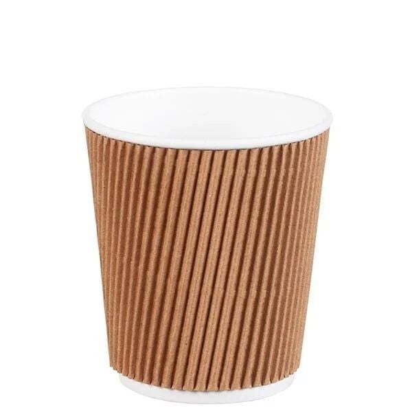 8 oz Kraft Ripple Karton Bardak Koli - 500 Adet