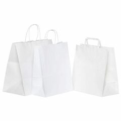 Beyaz Kraft Çanta Büyük Boy 31x20x31 cm