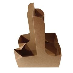 2'li El Geçme Kraft Karton Bardak Taşıyıcı