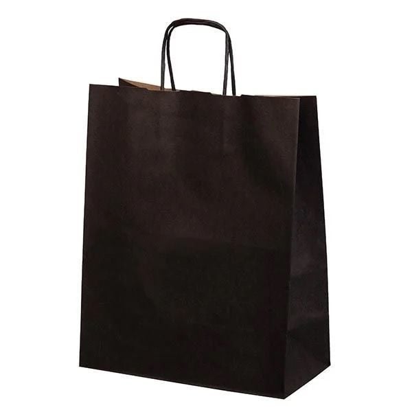 Siyah Kraft Çanta Orta Boy 25x12x31