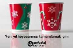 8 oz Karton Bardak Double Wall - Yılbaşı Bardağı